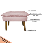 Puff Decorativo Para Sala De Estar Opala Suede Rosa Claro - M