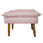Puff Decorativo Para Sala De Estar Opala Suede Rosa Claro - M