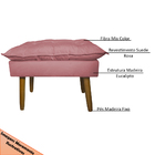 Puff Decorativo Para Sala De Estar Opala Suede Rosa - Montana