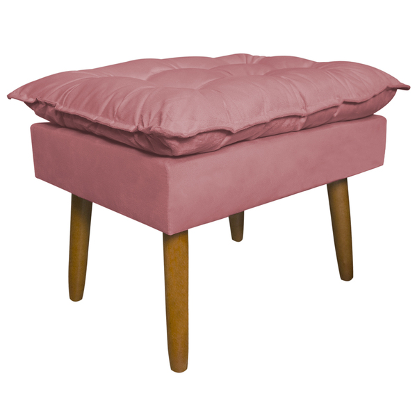 Puff Decorativo Para Sala De Estar Opala Suede Rosa - Montana