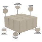 Puff Decorativo Para Sala De Estar Quadrado Milano 90x90cm W0