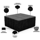 Puff Decorativo Para Sala De Estar Quadrado Milano 90x90cm W0