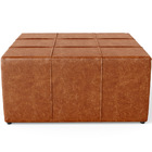 Puff Decorativo Para Sala De Estar Quadrado Milano 90x90cm W0