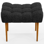 Puff Decorativo Para Sala De Estar Requinte L02 Linho Chumbo