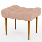 Puff Decorativo Para Sala De Estar Requinte L02 Linho Rosê -