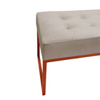 Puff Decorativo Para Sala E Quarto Paris Veludo Bege Base Bro