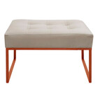 Puff Decorativo Para Sala E Quarto Paris Veludo Bege Base Bro