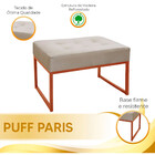 Puff Decorativo Para Sala E Quarto Paris Veludo Bege Base Bro