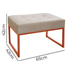 Puff Decorativo Para Sala E Quarto Paris Veludo Bege Base Bro