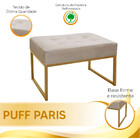 Puff Decorativo Para Sala E Quarto Paris Veludo Bege Base Dou