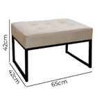 Puff Decorativo Para Sala E Quarto Paris Veludo Bege Base Pre