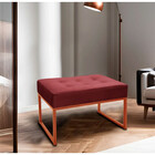 Puff Decorativo Para Sala E Quarto Paris Veludo Bordo Base Br