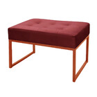 Puff Decorativo Para Sala E Quarto Paris Veludo Bordo Base Br