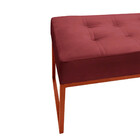 Puff Decorativo Para Sala E Quarto Paris Veludo Bordo Base Br