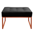 Puff Decorativo Para Sala E Quarto Paris Veludo Preto Base Br