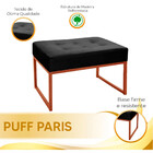 Puff Decorativo Para Sala E Quarto Paris Veludo Preto Base Br