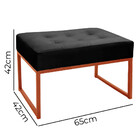 Puff Decorativo Para Sala E Quarto Paris Veludo Preto Base Br