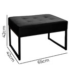 Puff Decorativo Para Sala E Quarto Paris Veludo Preto Base Pr