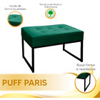 Puff Decorativo Para Sala E Quarto Paris Veludo Verde Base Pr
