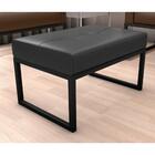 Puff Decorativo Para Sala Ibati Sintetico Preto