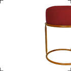 Puff Decorativo Para Sala Luxe Base Cobre Suede Bordô - Cliqu