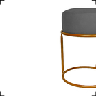 Puff Decorativo Para Sala Luxe Base Cobre Suede Cinza - Cliqu