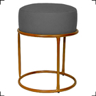 Puff Decorativo Para Sala Luxe Base Cobre Suede Cinza - Cliqu