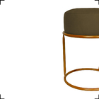 Puff Decorativo Para Sala Luxe Base Cobre Suede Marrom - Cliq