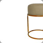 Puff Decorativo Para Sala Luxe Base Cobre Suede Nude - Clique