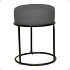 Puff Decorativo Para Sala Luxe Base Preta Suede Cinza - Cliqu