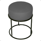 Puff Decorativo Para Sala Luxe Base Preta Suede Cinza - Cliqu