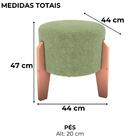 Puff Decorativo Para Sala Luxo 44x44 Cm Boucle Milani Store