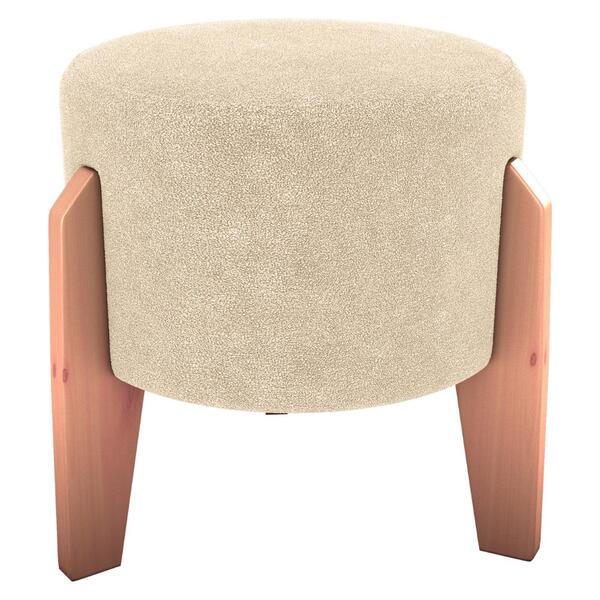 Puff Decorativo Para Sala Luxo 44x44 Cm Boucle Milani Store