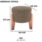 Puff Decorativo Para Sala Luxo 44x44 Cm Boucle Milani Store