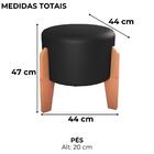 Puff Decorativo Para Sala Luxo 44x44 Cm Corano Milani Store