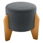 Puff Decorativo Para Sala Luxo 44x44 Cm Veludo Milani Store