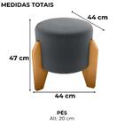 Puff Decorativo Para Sala Luxo 44x44 Cm Veludo Milani Store