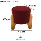 Puff Decorativo Para Sala Luxo 44x44 Cm Veludo Milani Store