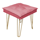 Puff Decorativo Para Sala, Quarto, Penteadeira Quadrado Suede