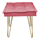 Puff Decorativo Para Sala, Quarto, Penteadeira Quadrado Suede