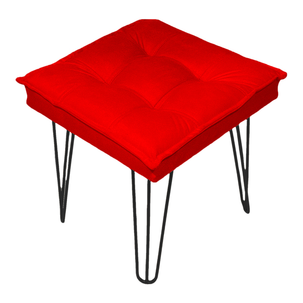 Puff Decorativo Para Sala, Quarto, Penteadeira Quadrado Suede