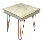 Puff Decorativo Para Sala, Quarto, Penteadeira Quadrado Suede