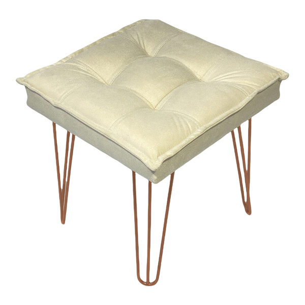 Puff Decorativo Para Sala, Quarto, Penteadeira Quadrado Suede