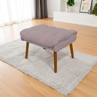 Puff Decorativo Para Sala Quarto Penteadeira Sufler Linho Pés