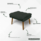 Puff Decorativo Para Sala Quarto Penteadeira Sufler Linho Pés