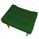 Puff Decorativo Para Sala Requinte Suede Verde Pé Castanho -