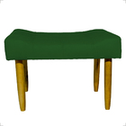 Puff Decorativo Para Sala Requinte Suede Verde Pé Castanho -