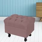 Puff Decorativo París Luis Xv L02 Capitone Suede Rosê - Lyam