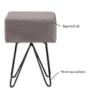 Puff Decorativo Pés Aço Preto Reji Veludo Cinza G17 - Gran Be