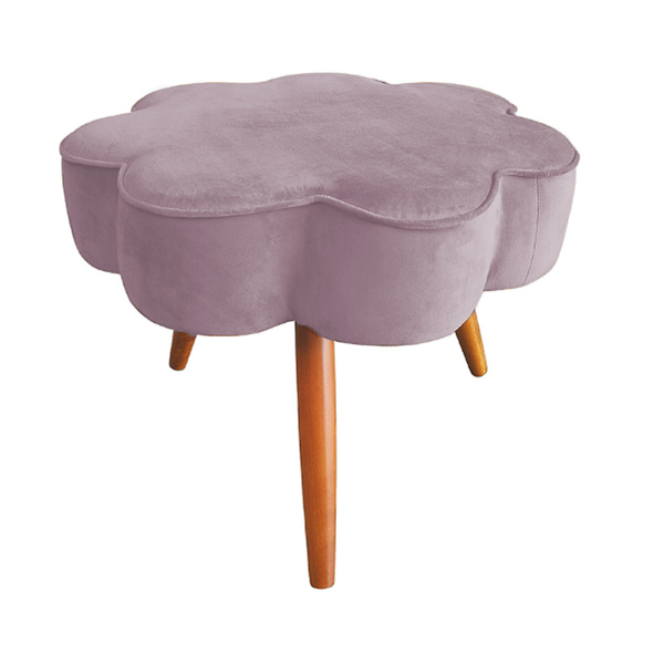 Puff Decorativo Pés Palito Aurora Veludo - Estopar - Veludo R
